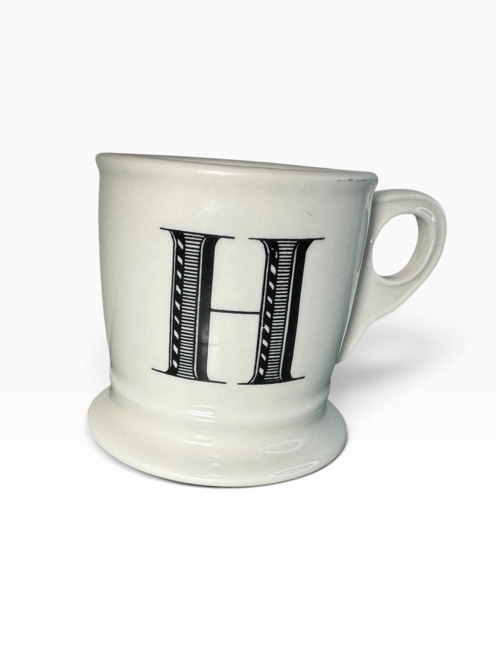 Anthropologie Monogram Mug: Letter H Shaving Cup Style
